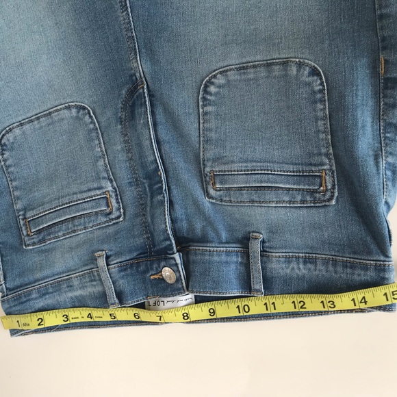 LOFT High Rise The Slim Flare Blue Denim Stretch Jeans size 10 or 30 x 30 Length - Picture 11 of 14